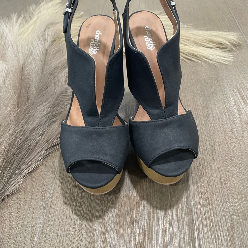 Charlotte Russe Black Platform Sandals